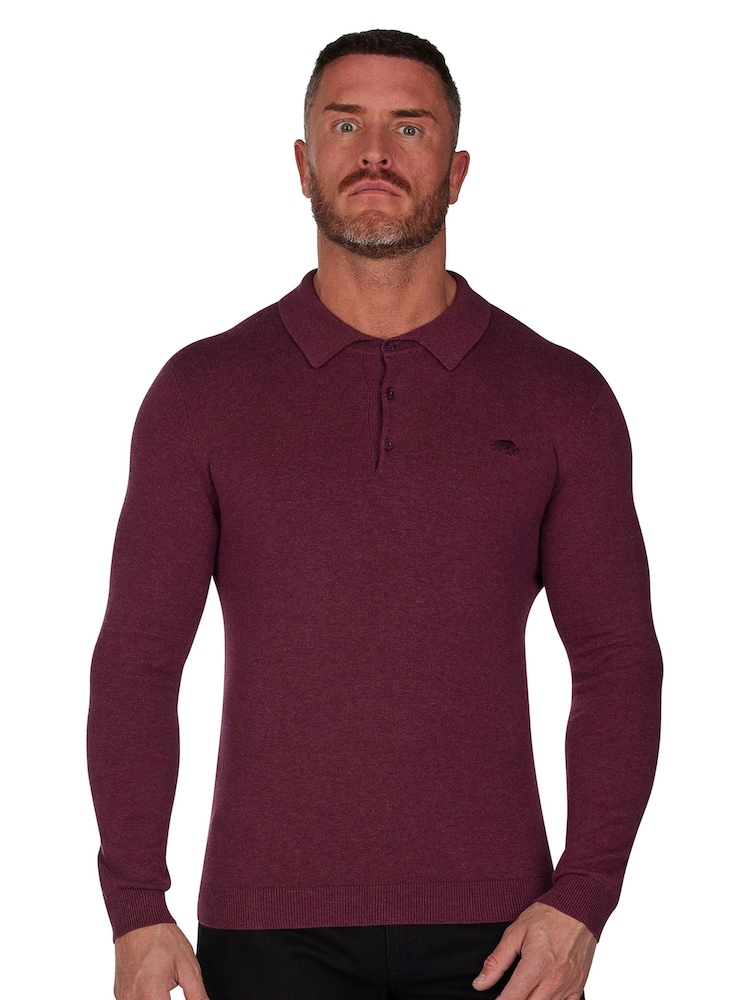 Raging Bull Long Sleeve Knitted Polo - Image 1 of 6