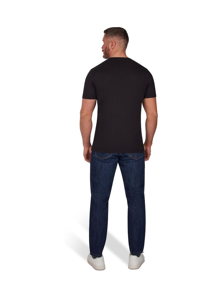 Raging Bull Black Woven Patch T-Shirt - Image 2 of 5
