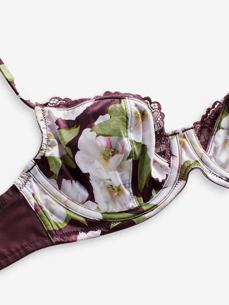 B by Ted Baker Satin Non Pad Underwired Plunge Bra - Image 8 of 8