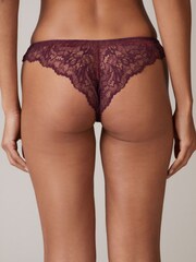 B by Ted Baker Berry Red Floral Satin Lace Brazilian Knickers - Image 5 of 8
