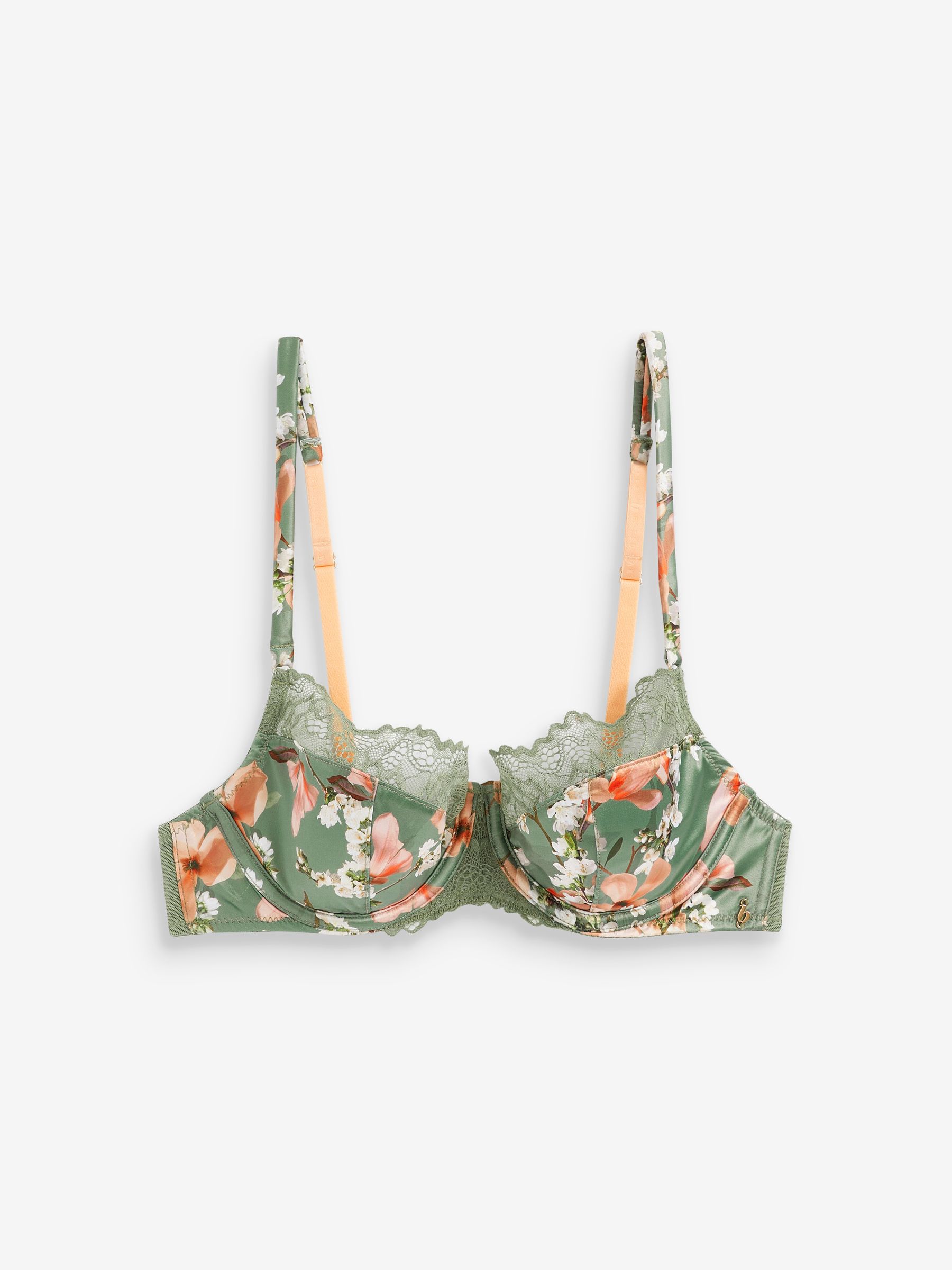 Buy B by Ted Baker Green Floral Plunge Bra from Next Luxembourg