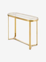 MADE.COM Brushed Brass & Glass Aula Console Table - Image 3 of 4