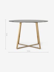 MADE.COM Brass & Smoked Glass Haku 4 Seater Round Dining Table - Image 2 of 2