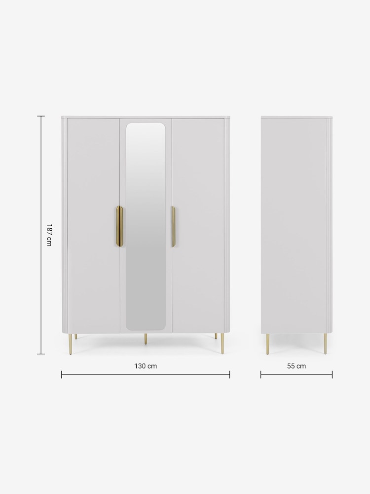 MADE.COM Grey Ebro Triple Wardrobe - Image 7 of 7