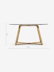 MADE.COM Brass & Smoked Glass Haku Round Coffee Table - Image 4 of 4