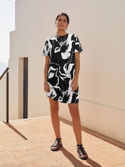 Monochrome Crew Neck Short Sleeve T-Shirt Dress - Image 1 of 6