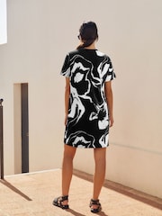Monochrome Crew Neck Short Sleeve T-Shirt Dress - Image 2 of 6