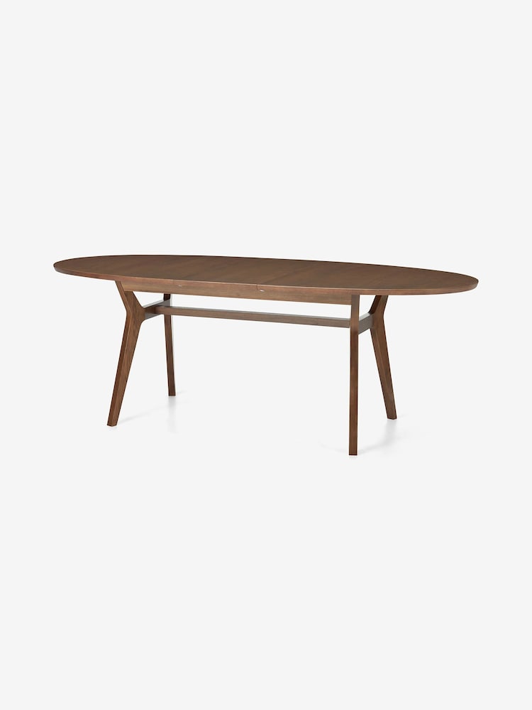 MADE.COM Dark Stain Oak Jenson Extendable 6 to 8 Seater Round Dining Table - Image 1 of 3