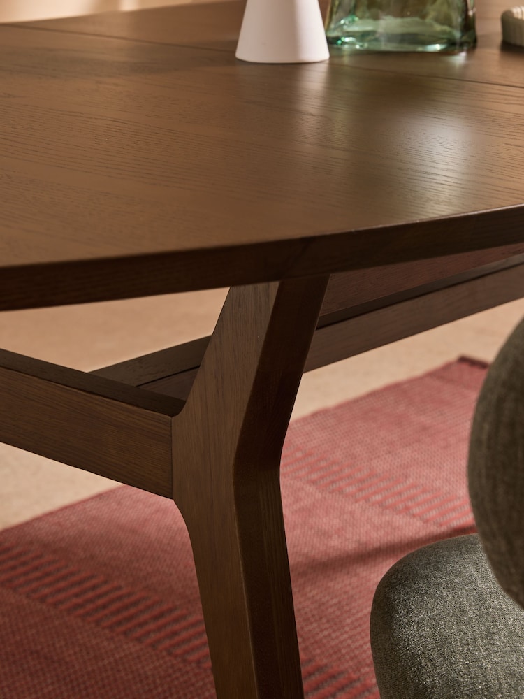 MADE.COM Dark Stain Oak Jenson Extendable 6 to 8 Seater Round Dining Table - Image 5 of 5 MADE.COM Dark Stain Oak Jenson Extendable 6 to 8 Seater Round Dining Table - Image 5 of 5