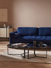 MADE.COM Black/Grey Glass Aula Nest of 2 Round Coffee Table - Image 1 of 5