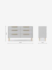 MADE.COM Grey Ebro 6 Drawer Chest of Drawers - Image 4 of 6