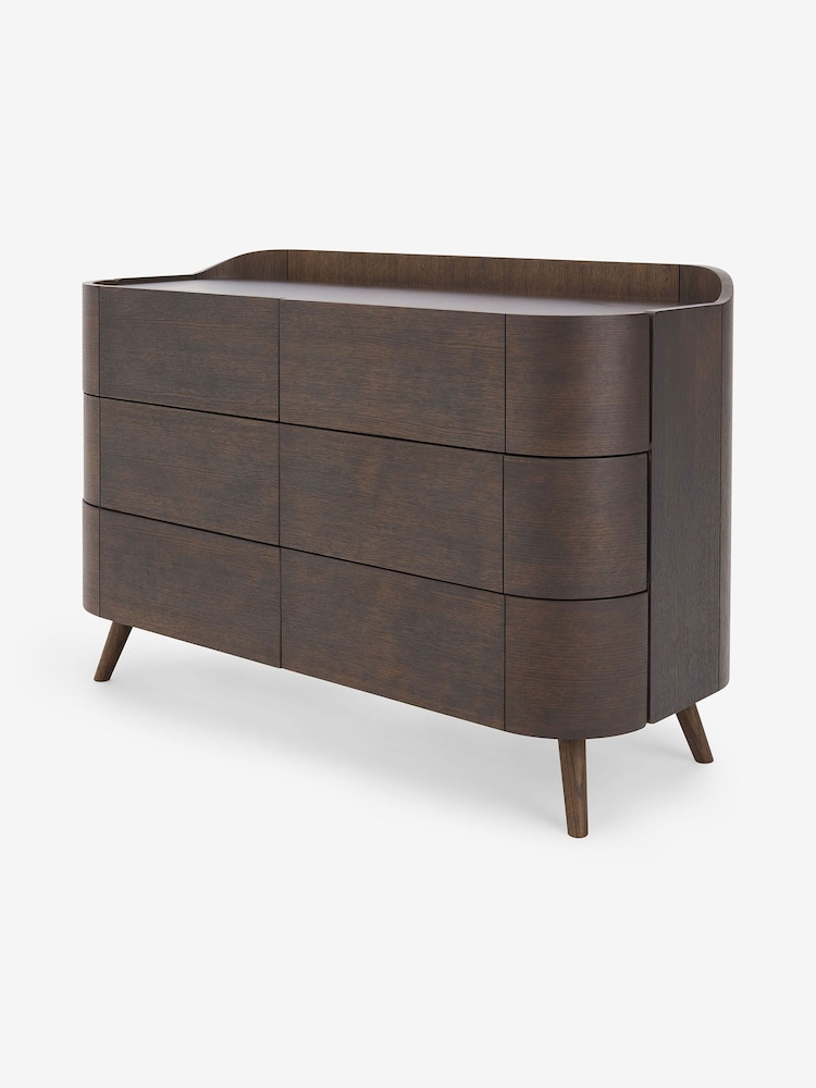 MADE.COM Dark Stain Oak Odie 6 Drawer Chest of Drawers - Image 4 of 4