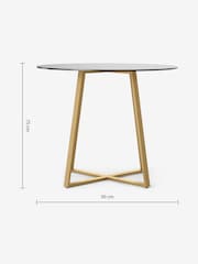 MADE.COM Brass Smoked Glass Haku 2 Seater Round Dining Table - Image 3 of 4