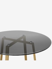 MADE.COM Brass Smoked Glass Haku 2 Seater Round Dining Table - Image 4 of 4