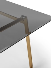 MADE.COM Brass & Smoked Glass Haku 6 Seater Rectangle Dining Table - Image 2 of 3