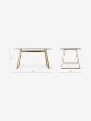 MADE.COM Brass & Smoked Glass Haku 6 Seater Rectangle Dining Table - Image 3 of 3