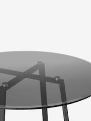 MADE.COM Black Smoked Glass Haku 2 Seater Round Dining Table - Image 2 of 4