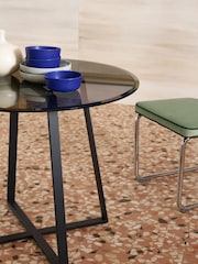 MADE.COM Black Smoked Glass Haku 2 Seater Round Dining Table - Image 3 of 4