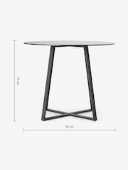 MADE.COM Black Smoked Glass Haku 2 Seater Round Dining Table - Image 4 of 4