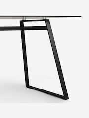 MADE.COM Black Smoked Glass Haku 6 Seater Rectangle Dining Table - Image 1 of 2