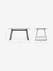MADE.COM Black Smoked Glass Haku 6 Seater Rectangle Dining Table - Image 2 of 2