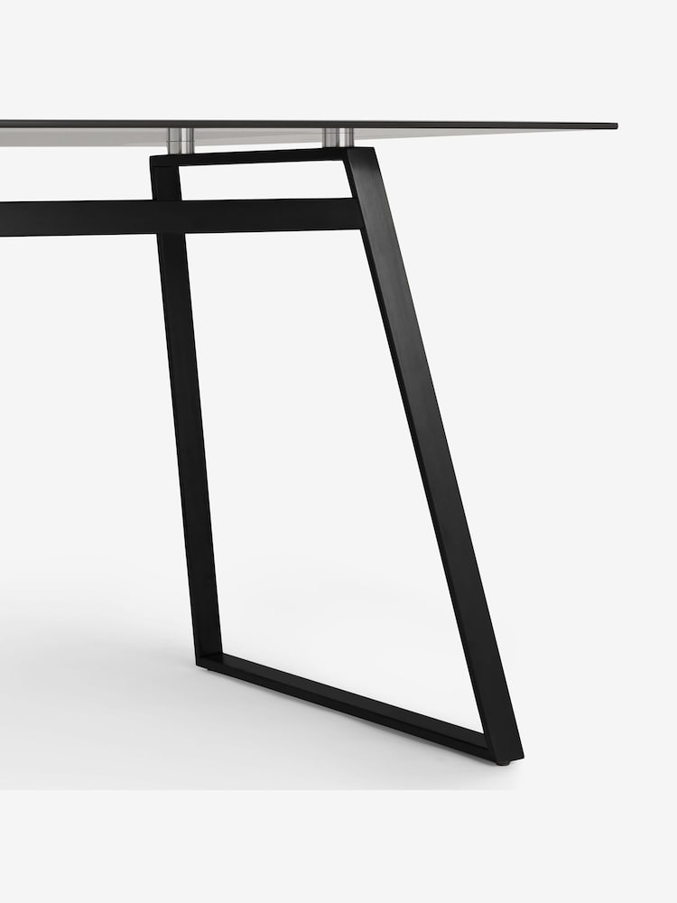MADE.COM Black Smoked Glass Haku 6 Seater Rectangle Dining Table - Image 2 of 2