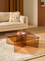 MADE.COM Caramel Glass Oki Coffee Table - Image 1 of 6