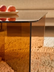 MADE.COM Caramel Glass Oki Coffee Table - Image 3 of 6