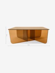 MADE.COM Caramel Glass Oki Coffee Table - Image 6 of 6