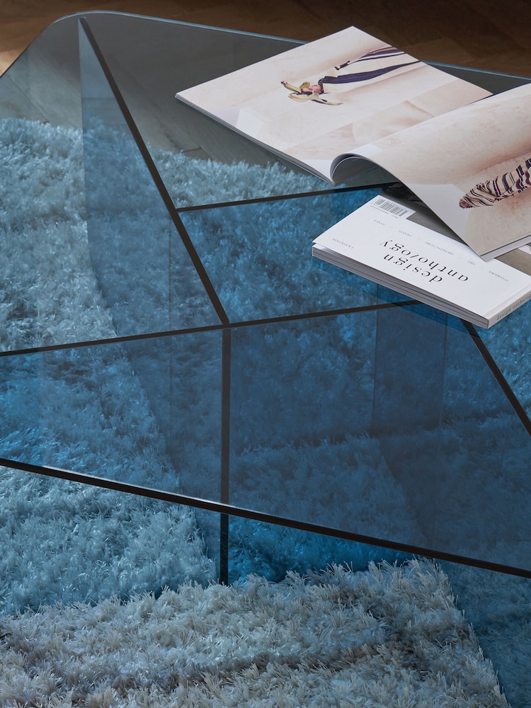 MADE.COM Blue Glass Oki Coffee Table - Image 2 of 4