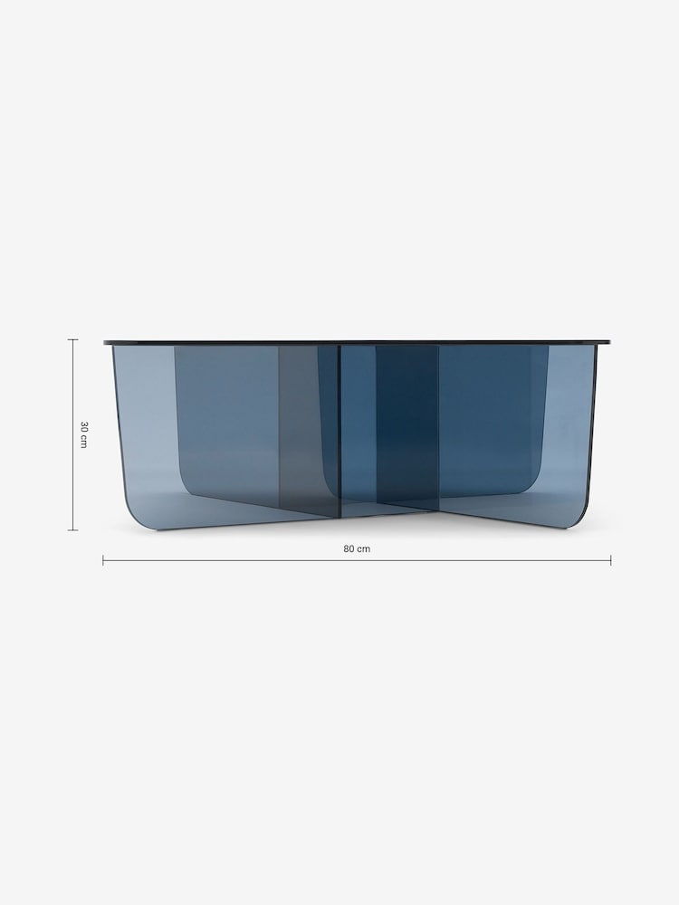 MADE.COM Blue Glass Oki Coffee Table - Image 4 of 4