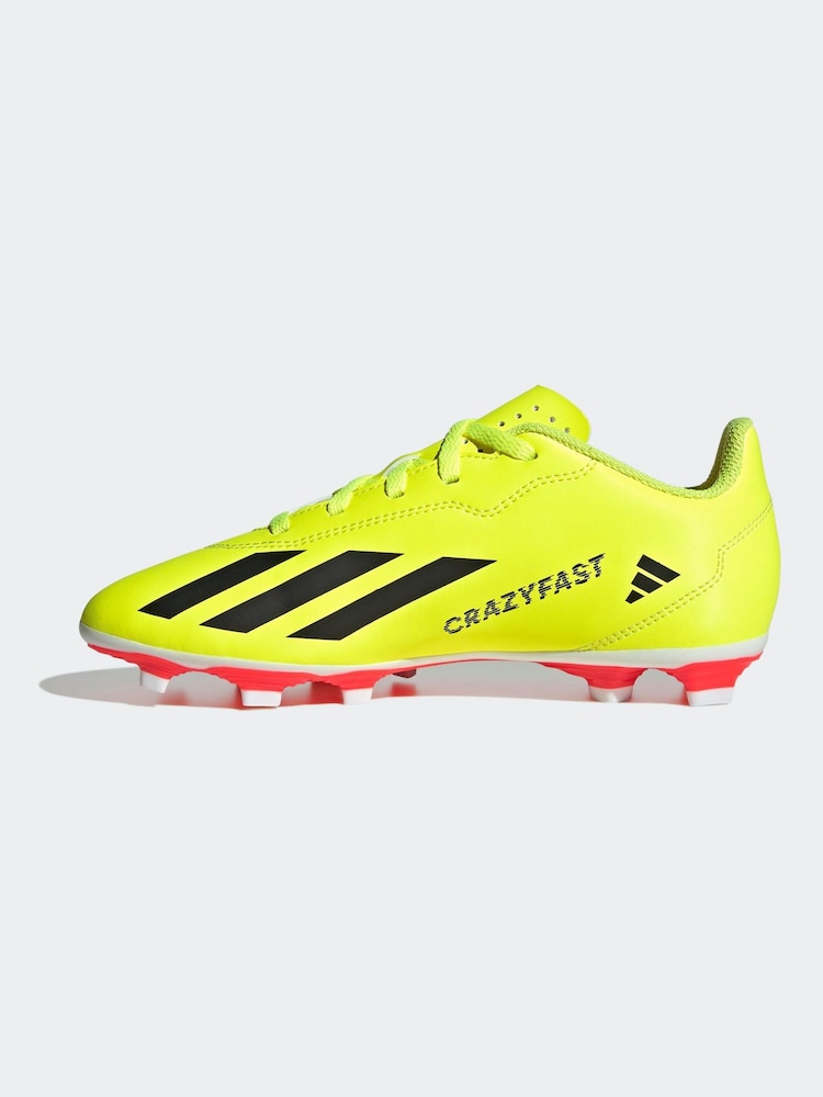 adidas Yellow Football X Crazyfast Club Flexible Ground Kids Boots - Image 2 of 10