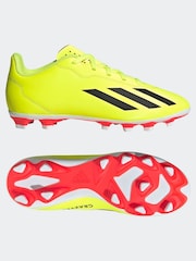 adidas Yellow Football X Crazyfast Club Flexible Ground Kids Boots - Image 6 of 10