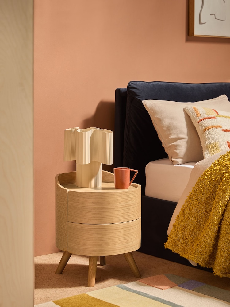 MADE.COM Oak Odie 2 Drawer Bedside Table - Image 1 of 4