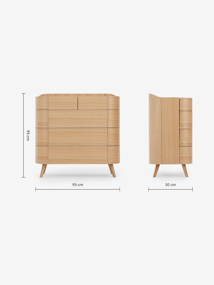 MADE.COM Oak Odie 5 Drawer Chest of Drawers - Image 4 of 4