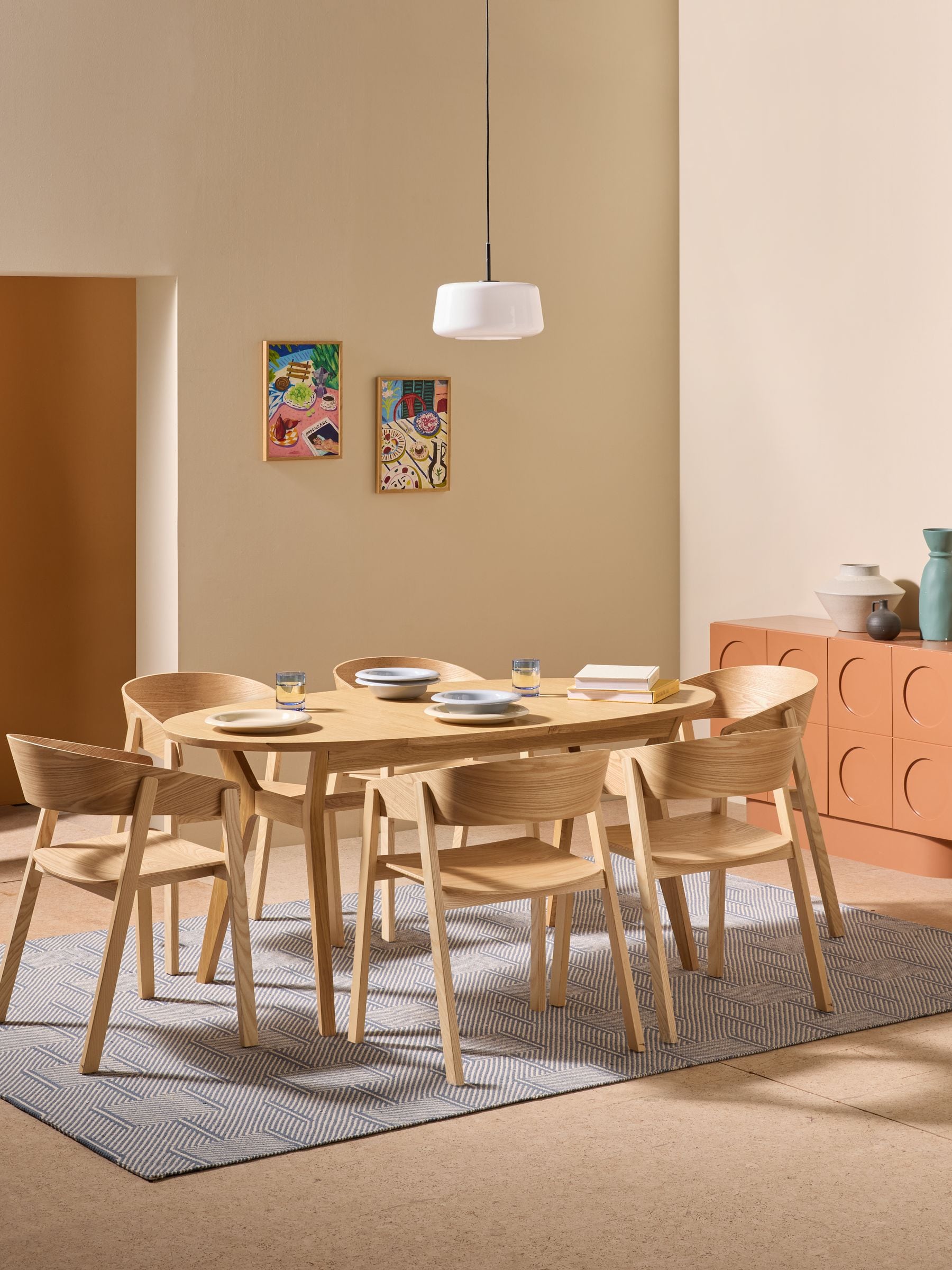 Buy Oak Jenson Extendable 6 to 8 Seater Round Dining Table