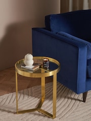 MADE.COM Brushed Brass/Glass Aula Side Table - Image 1 of 4