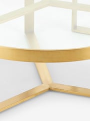 MADE.COM Brushed Brass/Glass Aula Nest of 2 Round Coffee Table - Image 2 of 3
