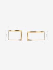 MADE.COM Brushed Brass/Glass Aula Nest of 2 Round Coffee Table - Image 3 of 3