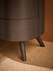 MADE.COM Dark Stain Oak Odie 2 Drawer Bedside Table - Image 2 of 6
