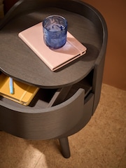 MADE.COM Dark Stain Oak Odie 2 Drawer Bedside Table - Image 3 of 6