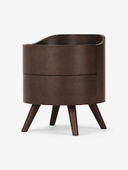 MADE.COM Dark Stain Oak Odie 2 Drawer Bedside Table - Image 4 of 6