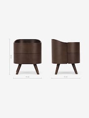 MADE.COM Dark Stain Oak Odie 2 Drawer Bedside Table - Image 6 of 6