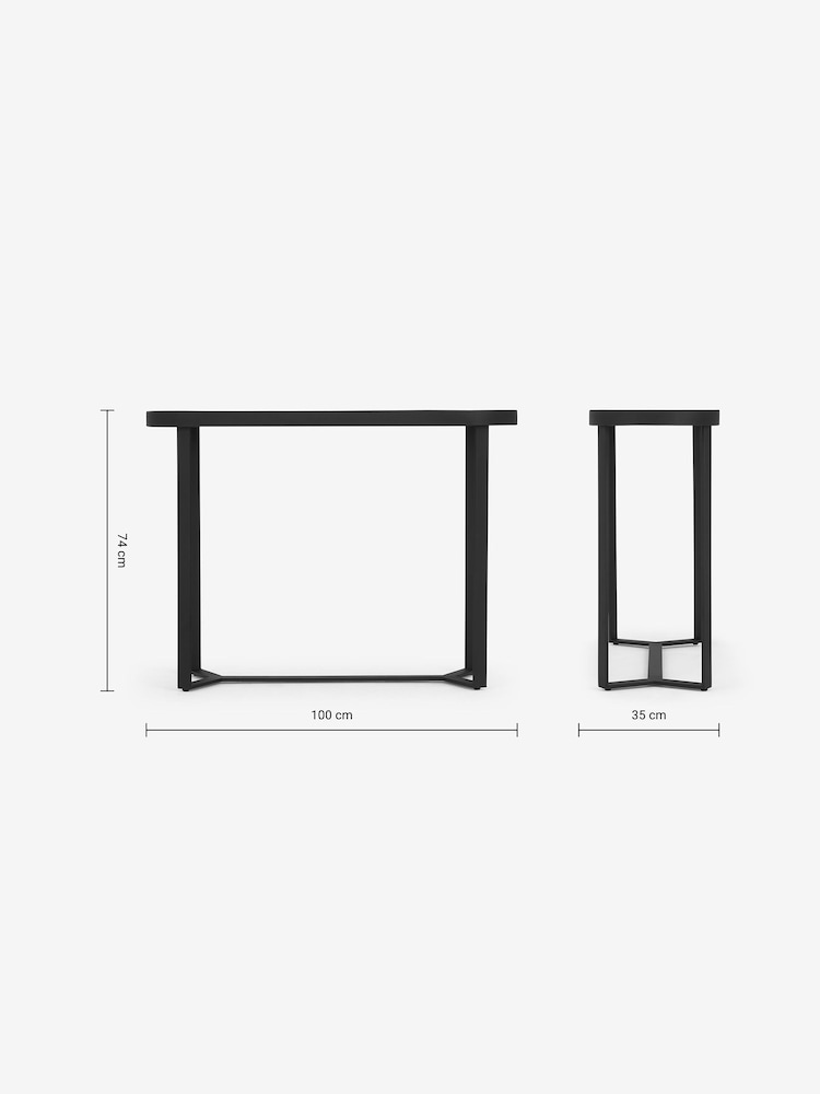 MADE.COM Black/Grey Glass Aula Console Table - Image 2 of 2