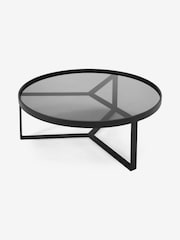 MADE.COM Black/Grey Glass Aula Round Coffee Table - Image 3 of 4