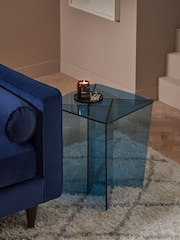 MADE.COM Blue Glass Oki Side Table - Image 1 of 4