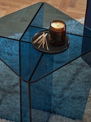 MADE.COM Blue Glass Oki Side Table - Image 2 of 4