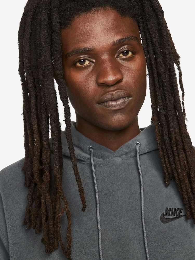 Nike Grey Club Fleece+ Polar Fleece Pullover Hoodie - Image 3 of 3