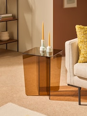 MADE.COM Caramel Glass Oki Side Table - Image 1 of 6