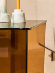 MADE.COM Caramel Glass Oki Side Table - Image 3 of 6
